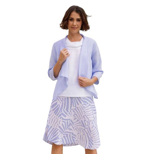 See Saw 100% Linen  3/4 Sl Open Drape Jacket